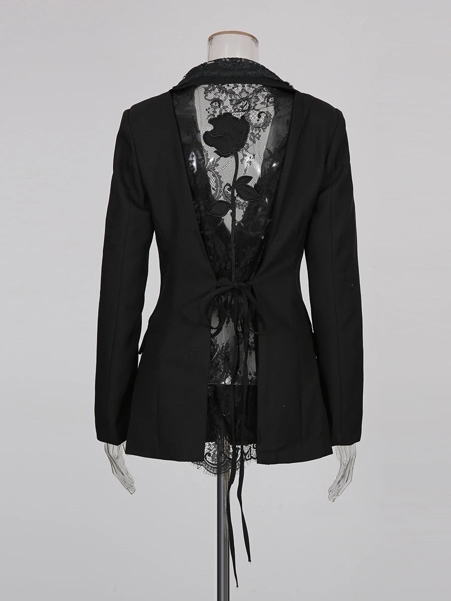 Back Blazer with Lace Back Detail | Zalia Atelier