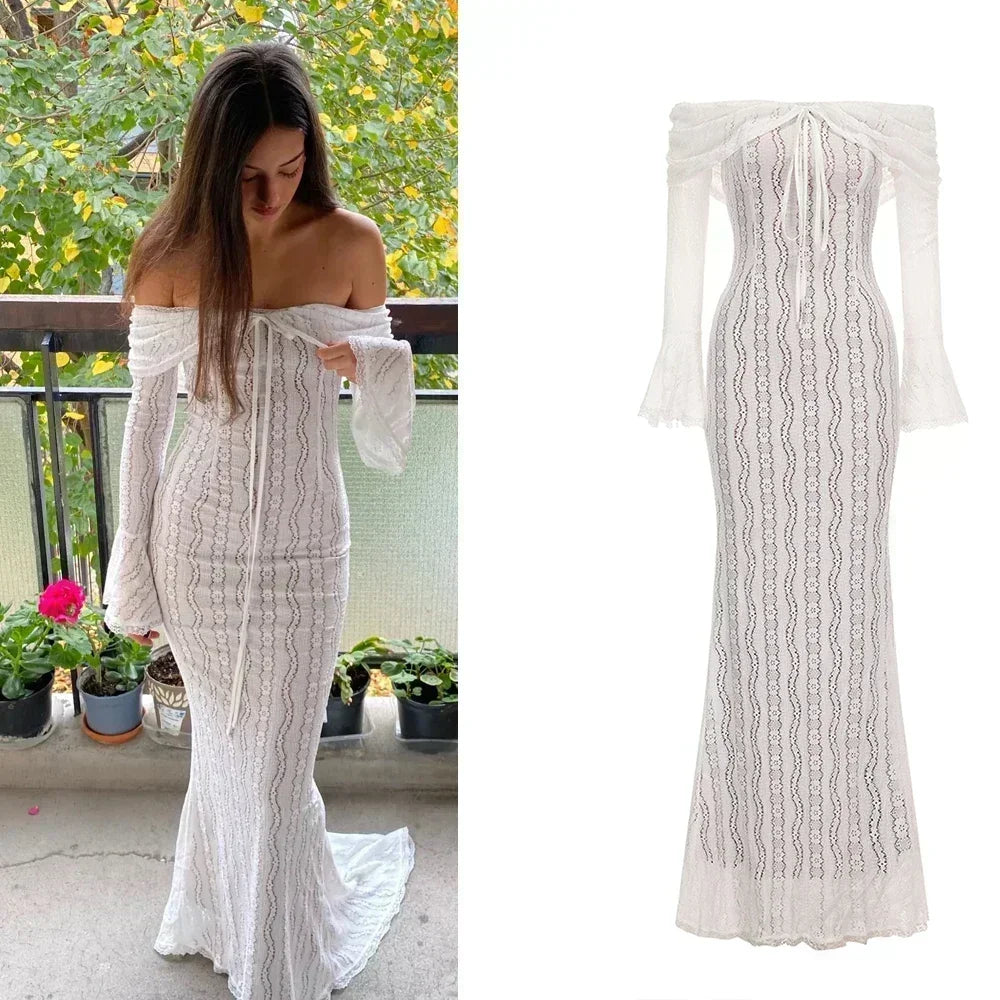 Lace Maxi Dress Fishtail House of CB Dupe