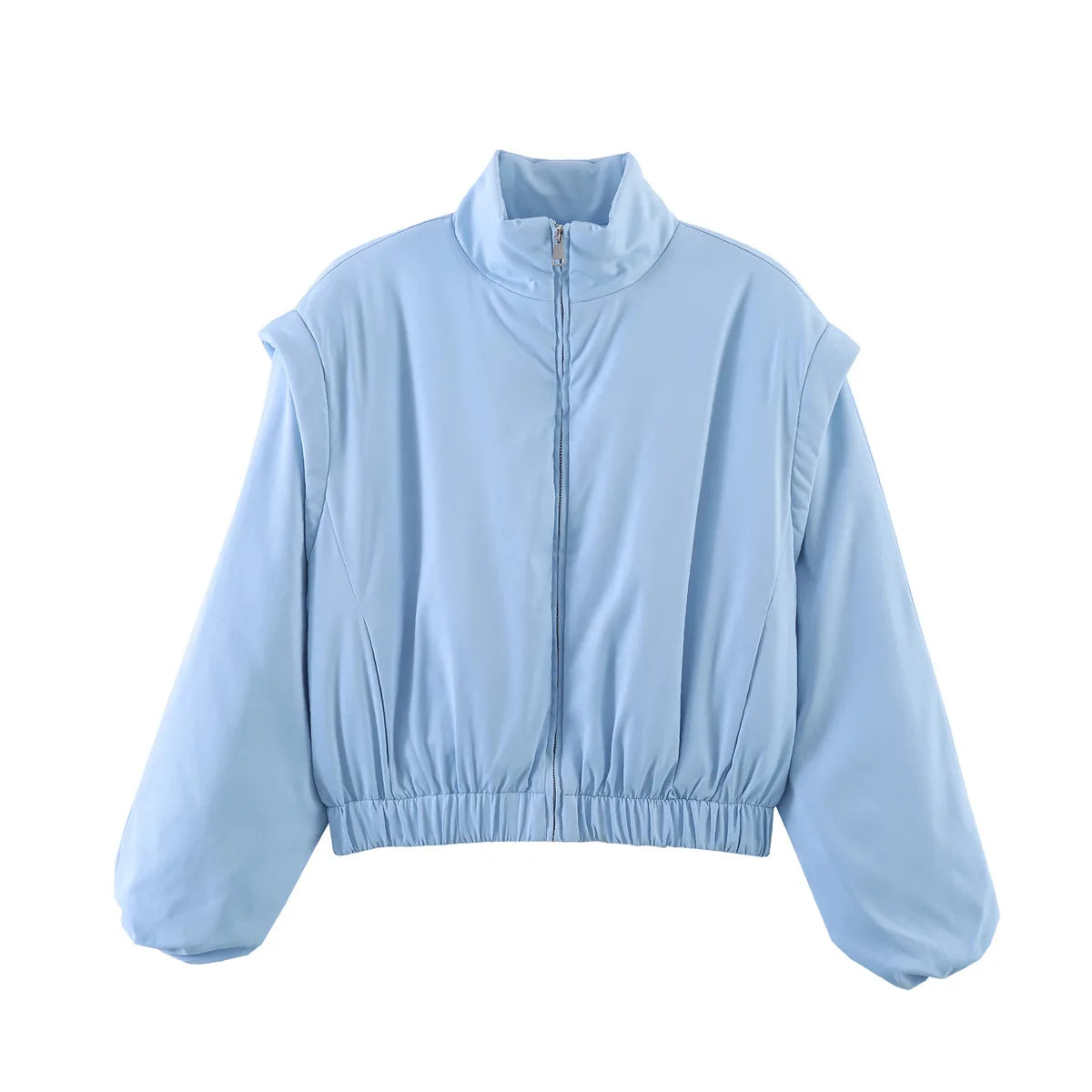 Light Blue Satin Bomber Jacket
