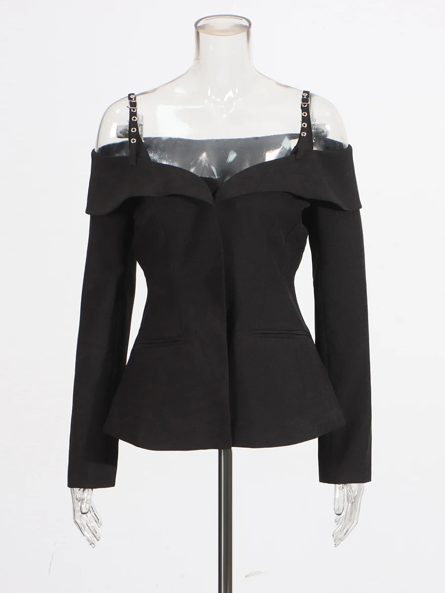 Zalia Atelier | Off Shoulder Jacket | Front