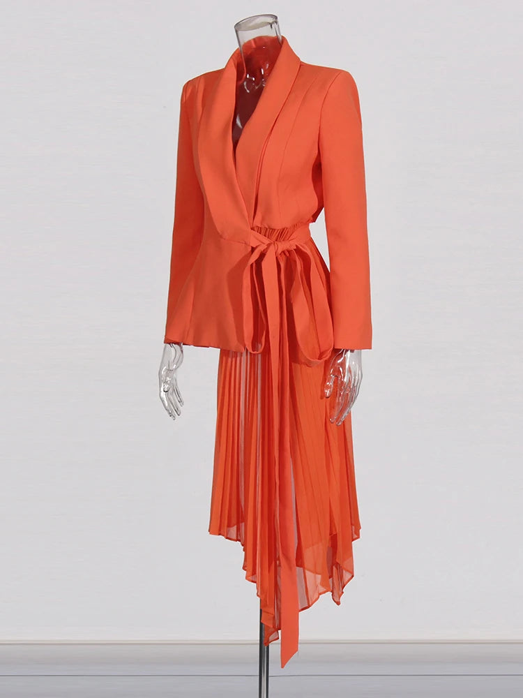 Zalia Atelier | Orange Blazer Asymmetrical
