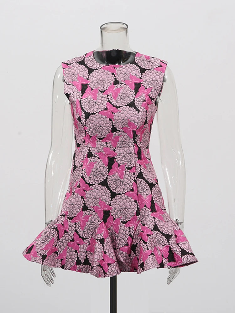 Zalia Atelier | Pink Print Mini Dress