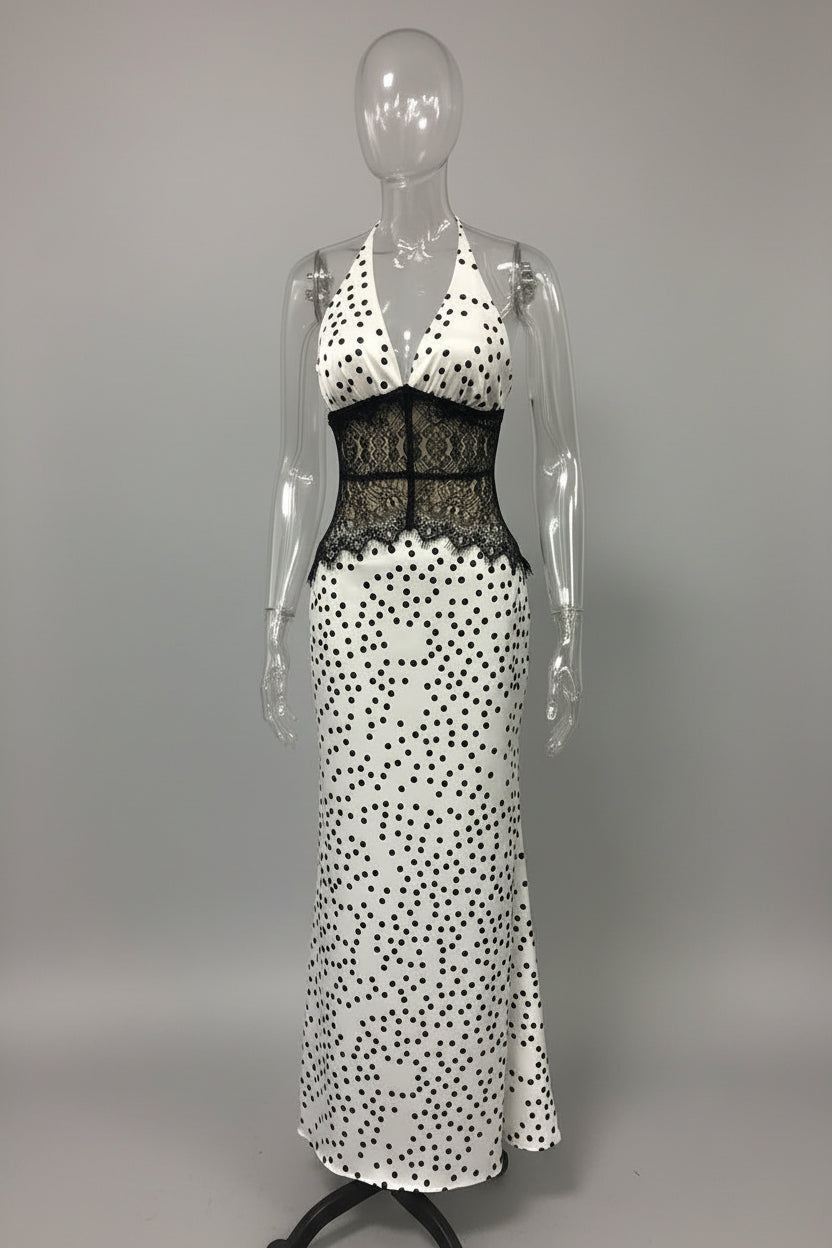 Zalia Atelier | Polka Dot and Lace Dress