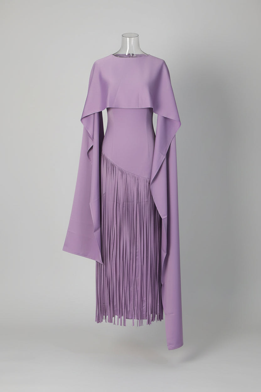Zalia Atelier | Purple Tassels Dress