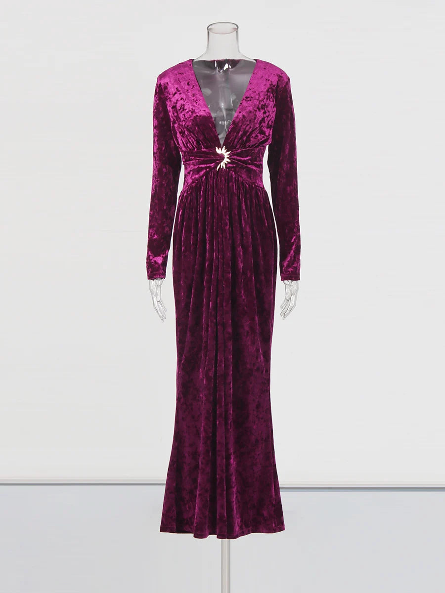 Zalia Atelier | Purple Velvet Gown