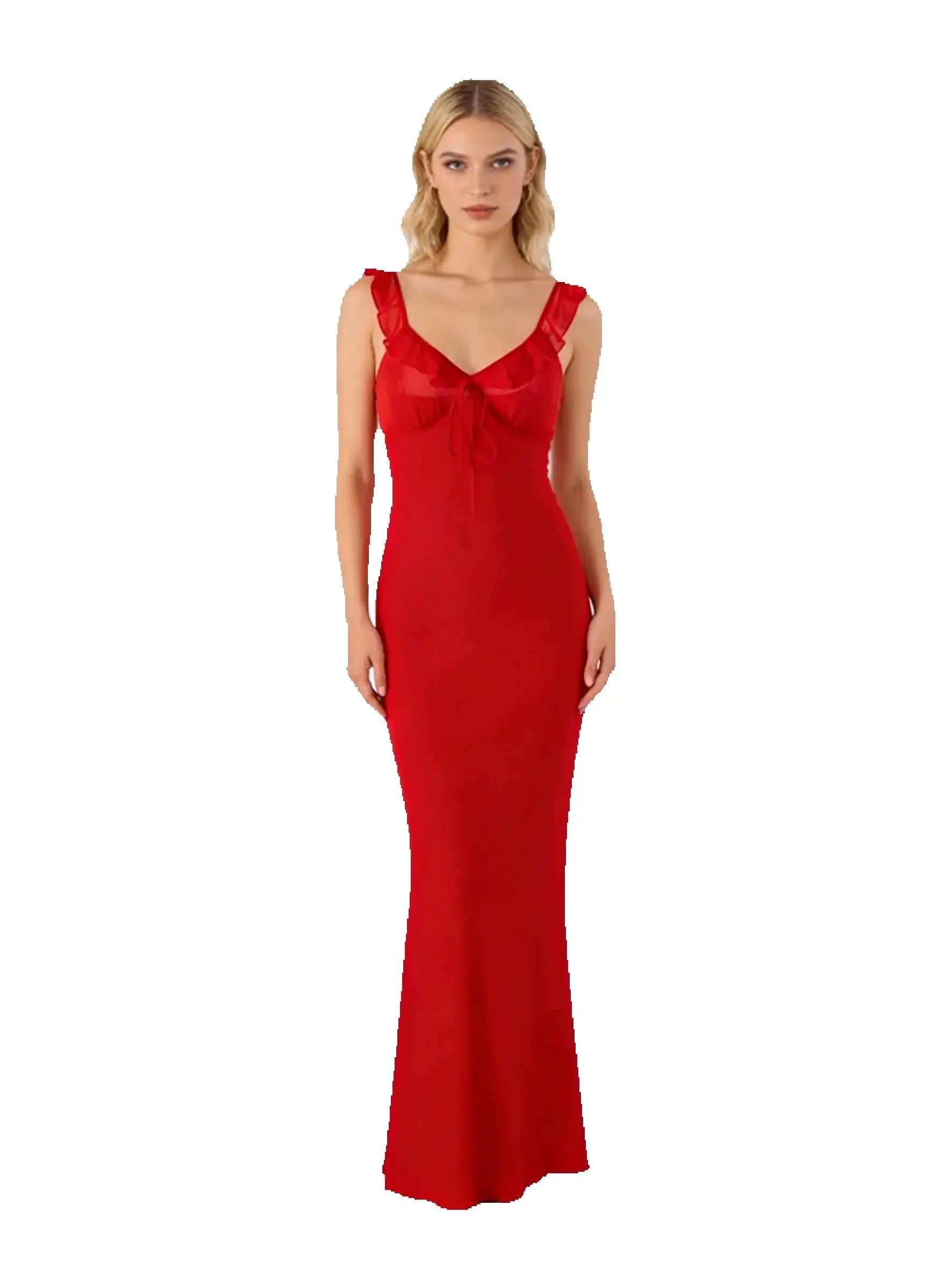 Zalia Atelier Ruffle Trim Maxi Dress