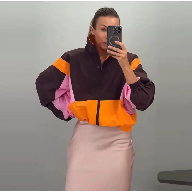 Retro Windbreaker Jacket Colorblock