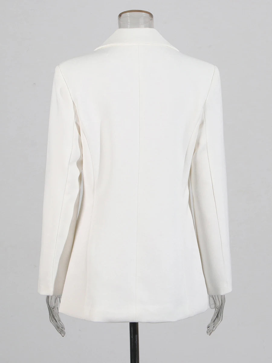 Rhinestone Design Blazer White Back
