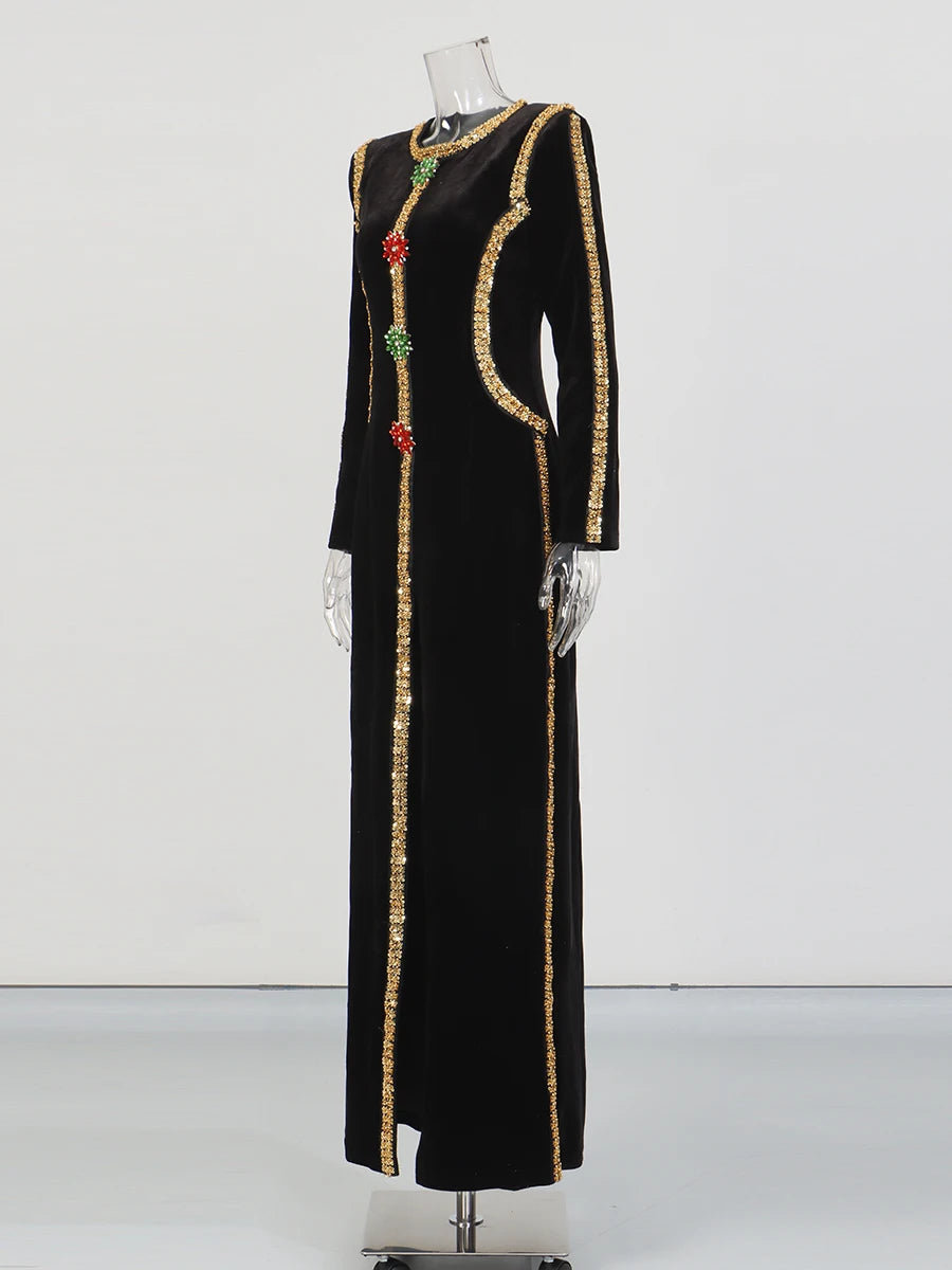 Zalia Atelier | Rhinestones Black Gown