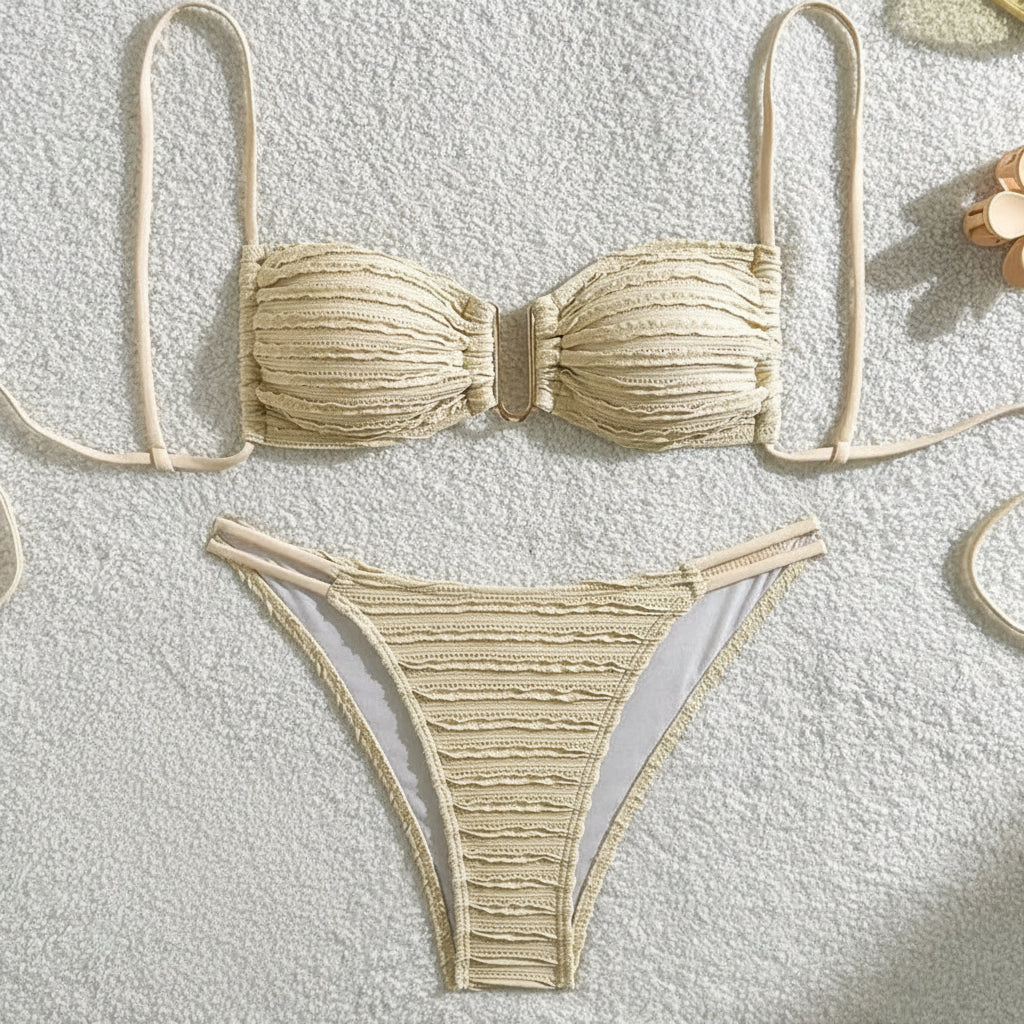 Zalia Atelier | Ribbed Design Swimsuit