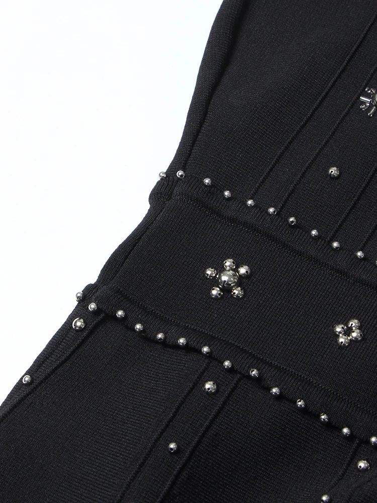 Embroidered Beads Mini Dress
