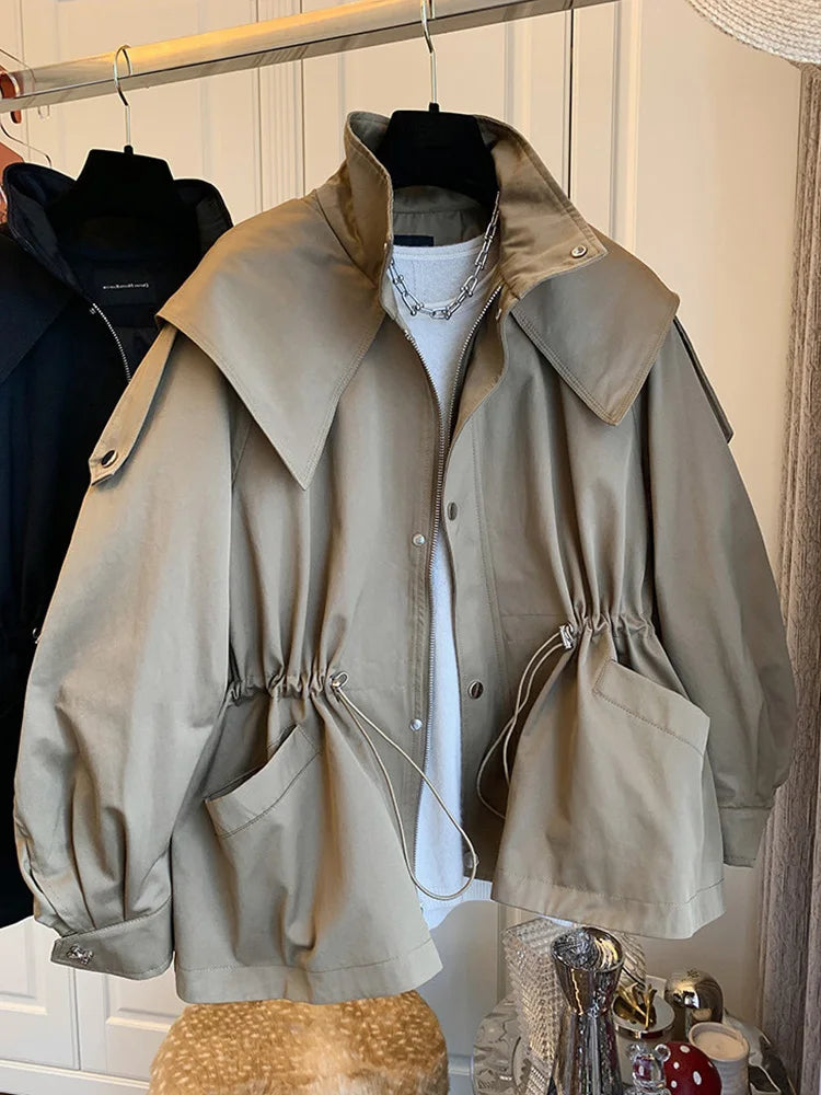 Oversized Hooded Trench Jacket