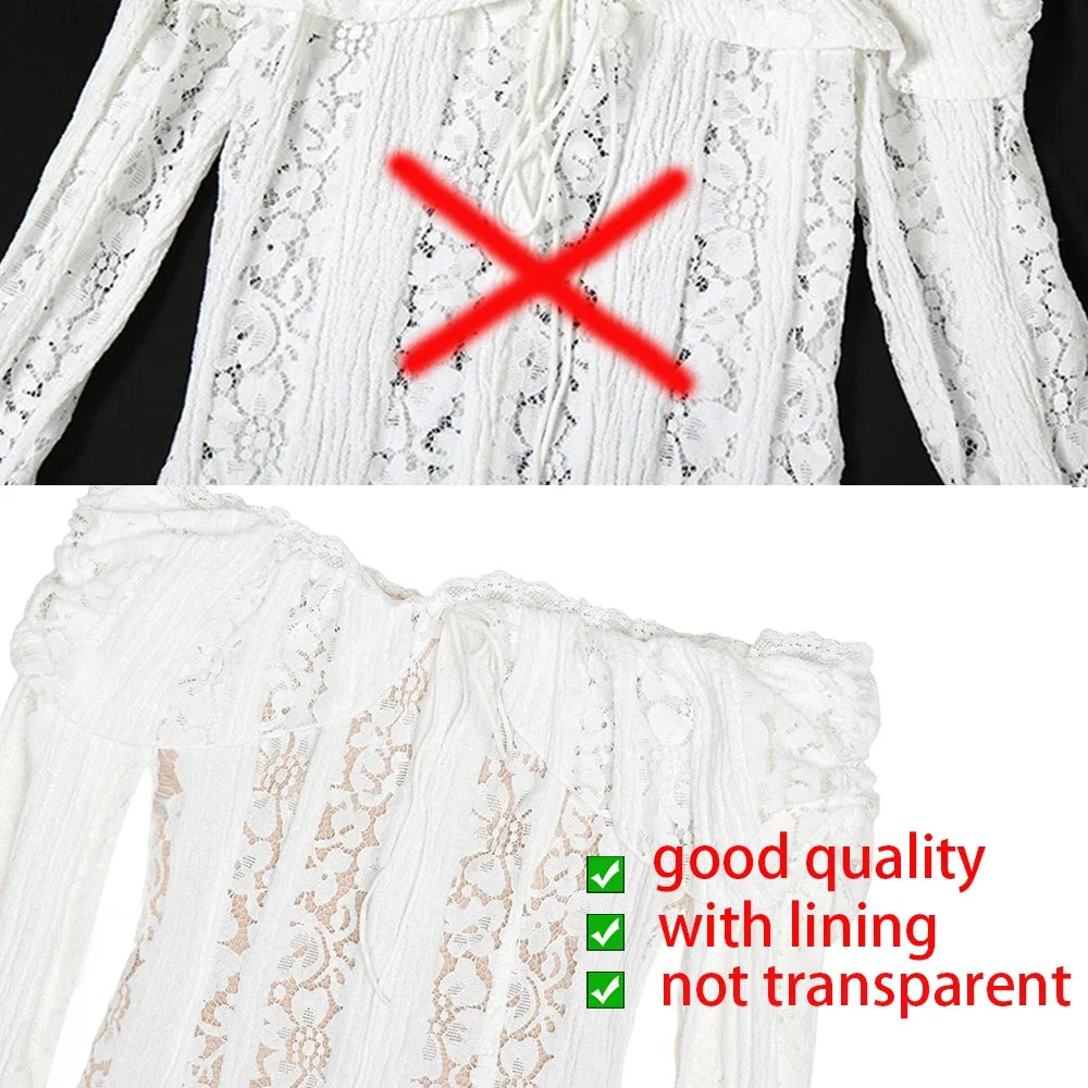 Off Shoulder Lace Mini Dress