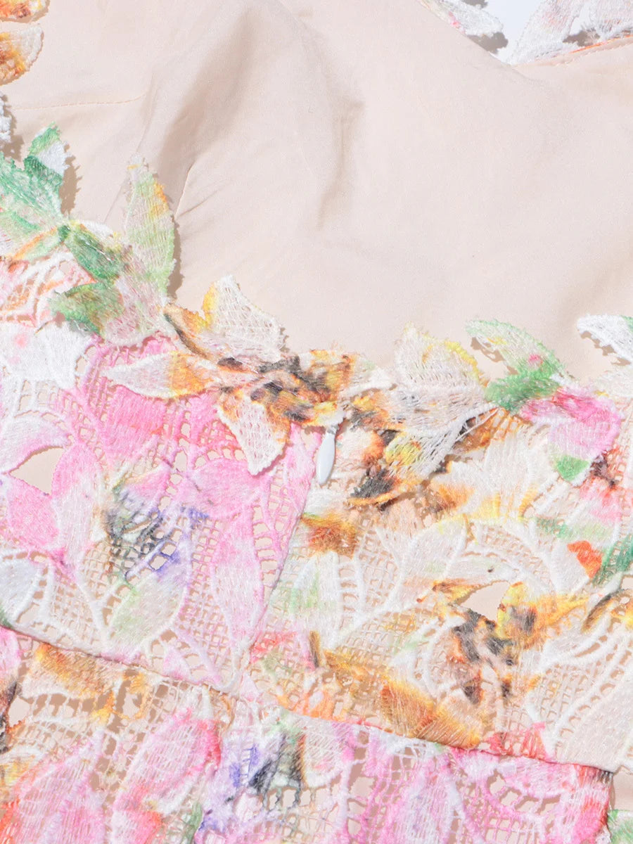 Floral Embroidery Lace Dress