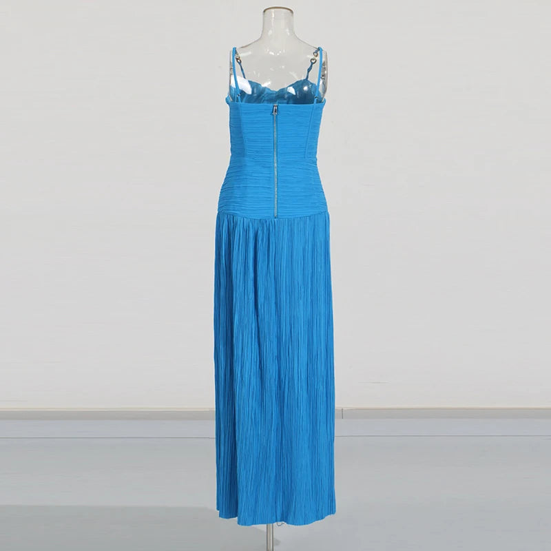 Plisse Cocktail Gown