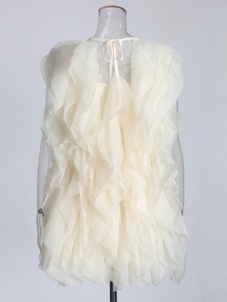 Tiered Ruffles Mesh Dress