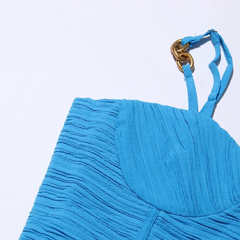 Plisse Cocktail Gown