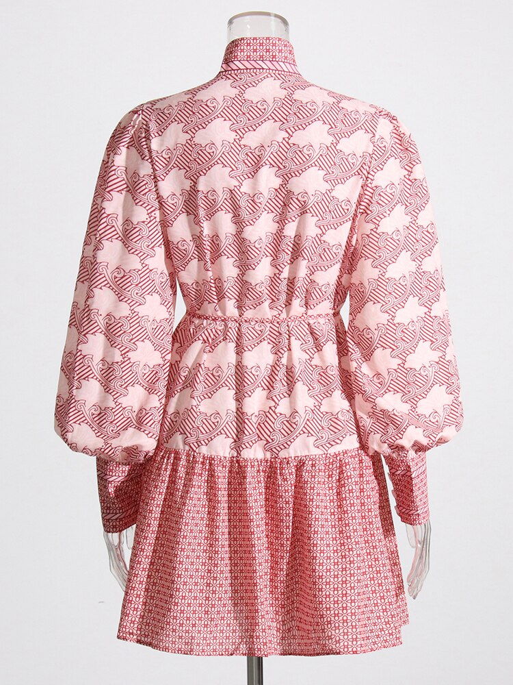 Pink Print Mini Dress