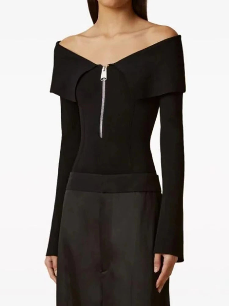 Zipper Knit Top