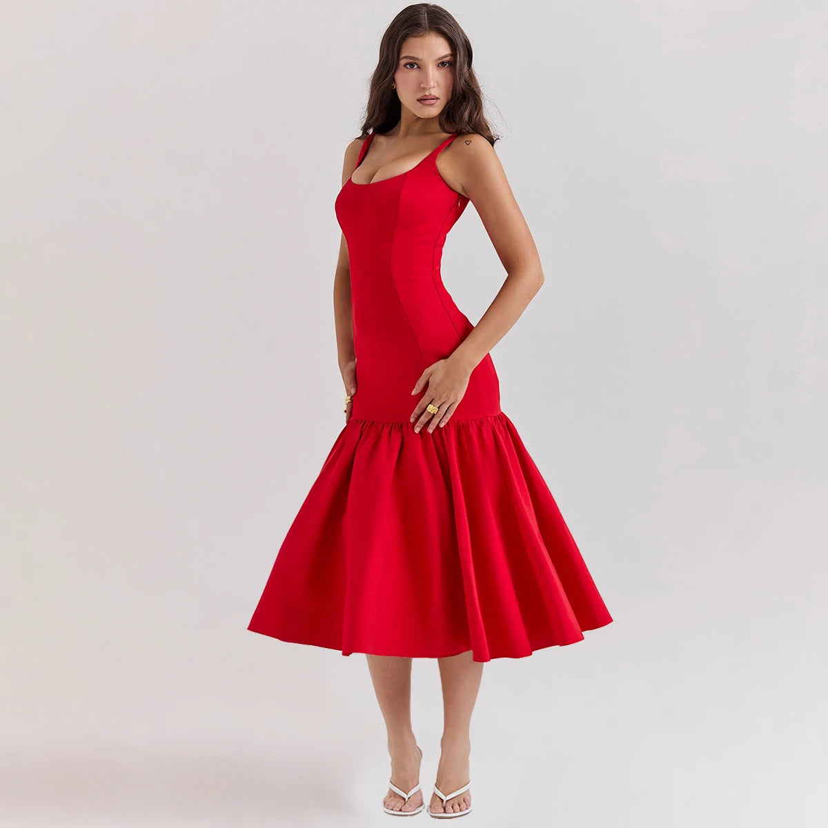 Red Drop Waist Dress Red / XS Red Drop Waist Dress Red / XS