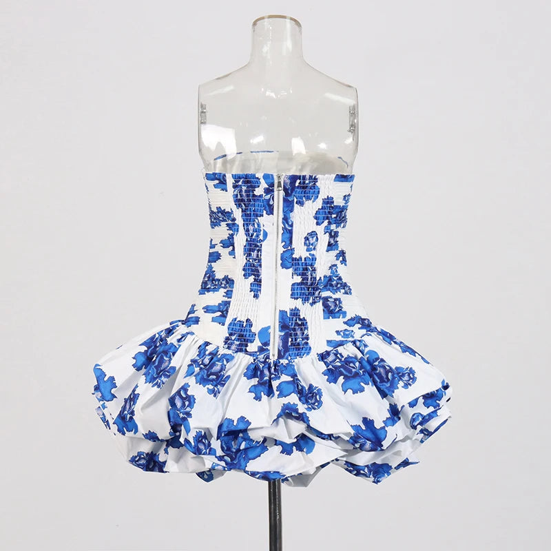 Shirred Puff Mini Dress