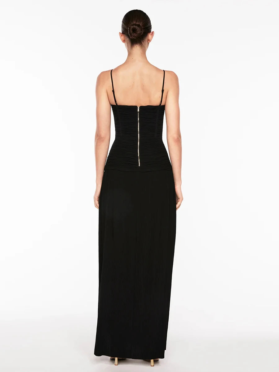 Plisse Cocktail Gown