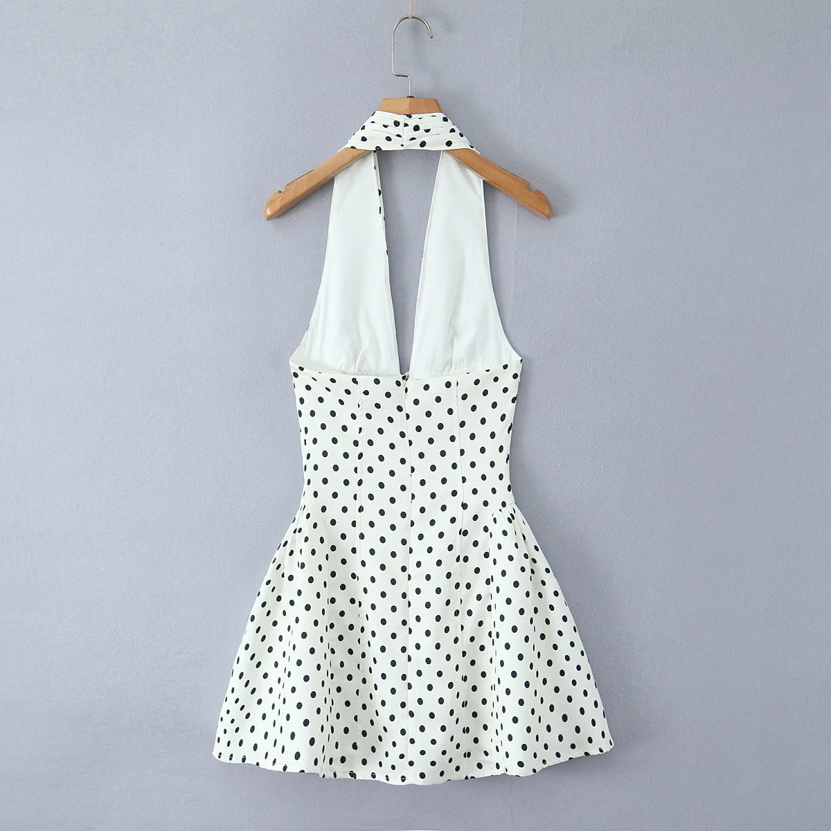 Deep V Halter Mini Dress