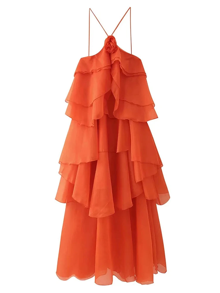 Cascading Ruffles Dress