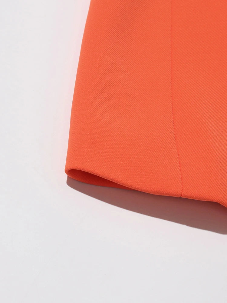 Orange Asymmetrical Blazer
