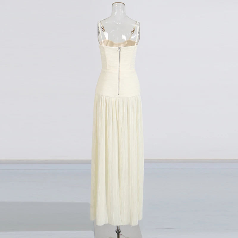 Plisse Cocktail Gown