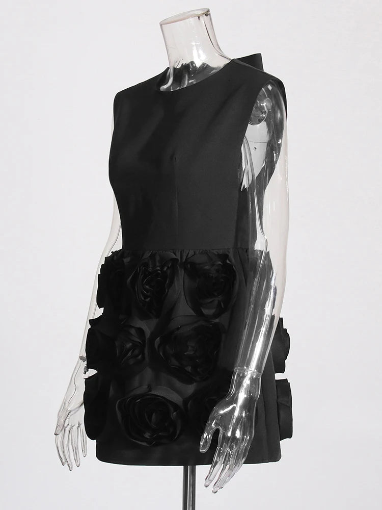 Open Back Appliques Dress