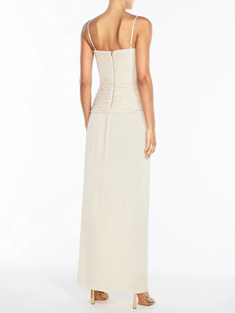 Plisse Cocktail Gown