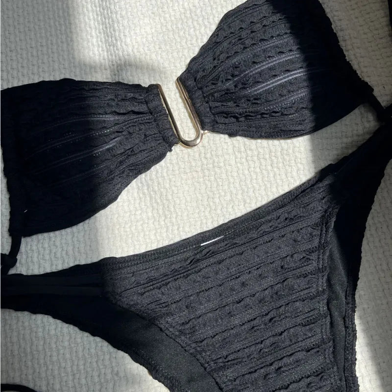 Ribbed Design Swimsuit