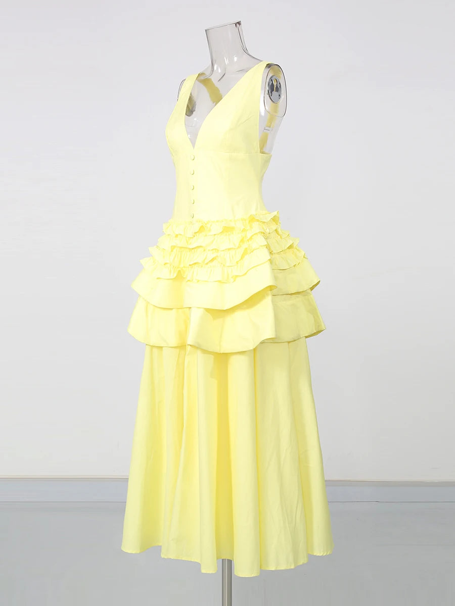 V-Neck Midid Dress