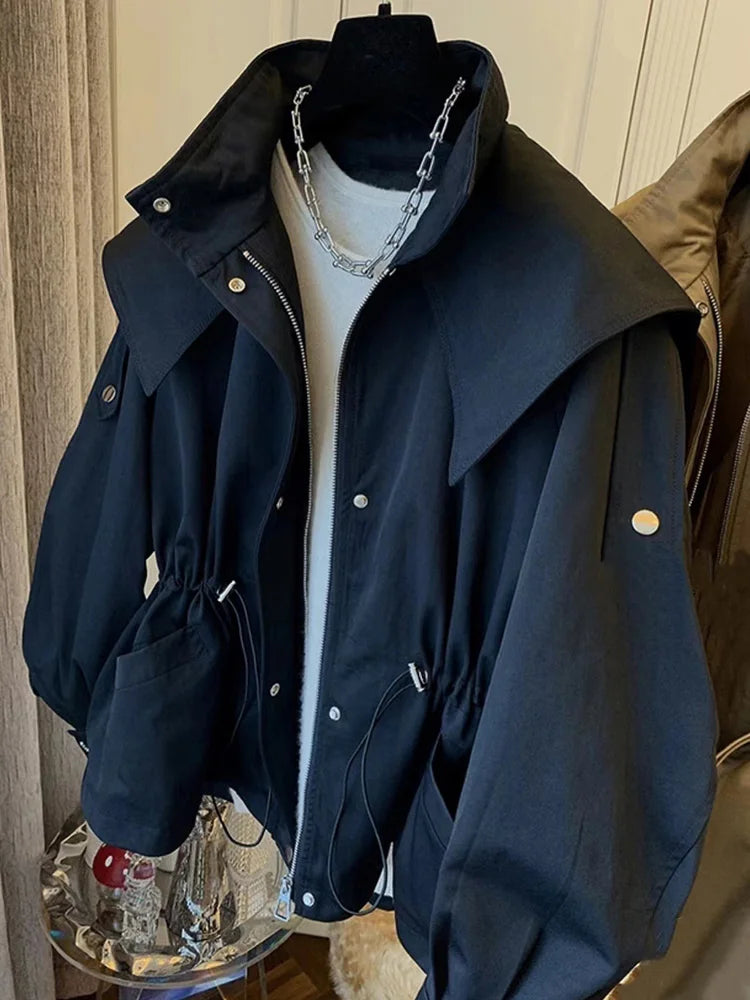 Oversized Hooded Trench Jacket