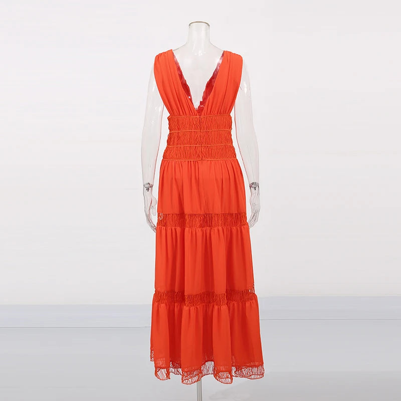 Deep V Neck Dress