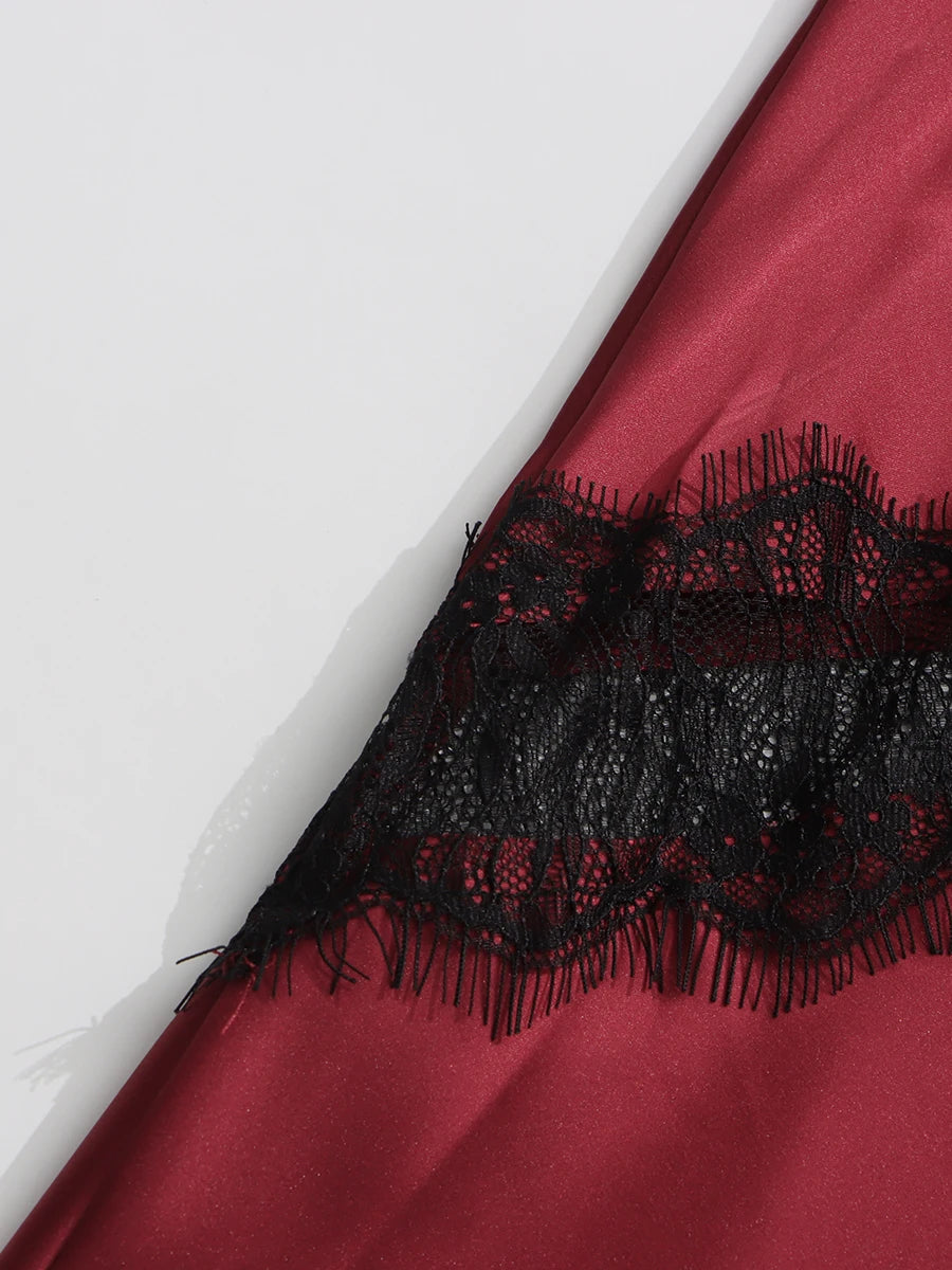 Lace Trim Midi Skirt