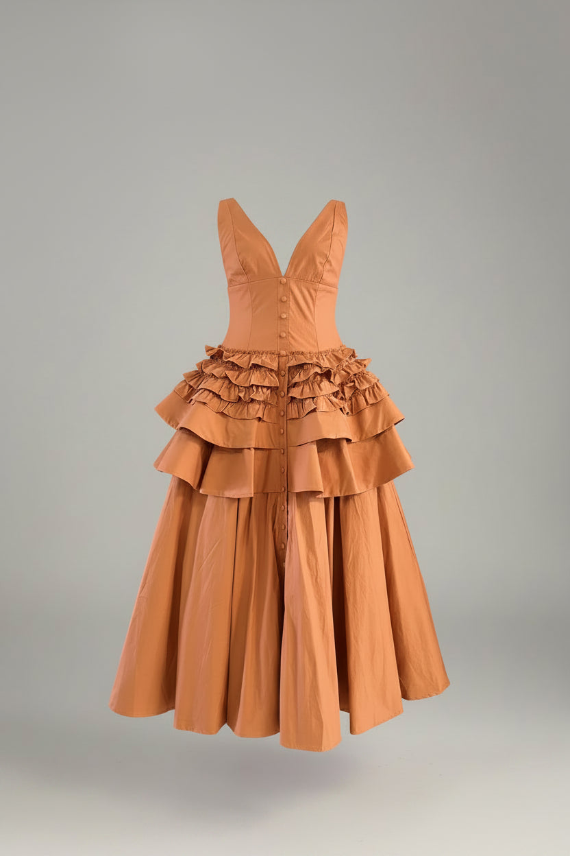 V-Neck Midid Dress
