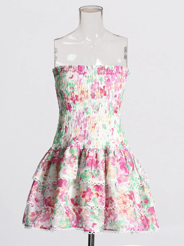 Floral Strapless Mini Dress
