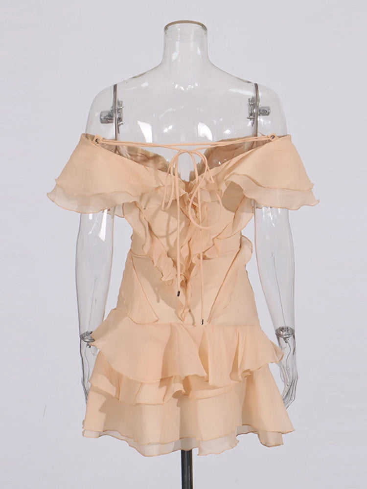 Slash Neck Mini Dress