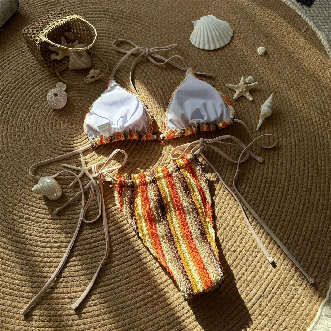 Striped Halter Bikini