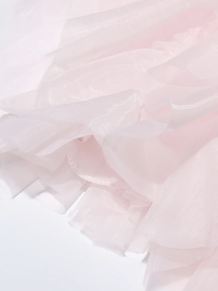 Tiered Ruffles Mesh Dress