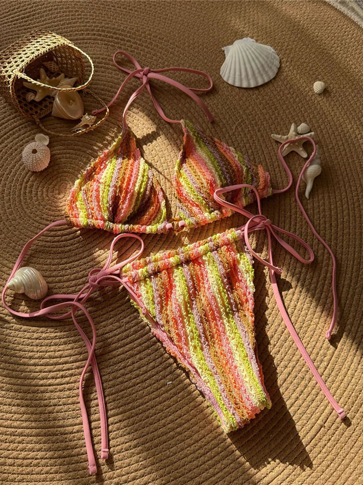 Striped Halter Bikini