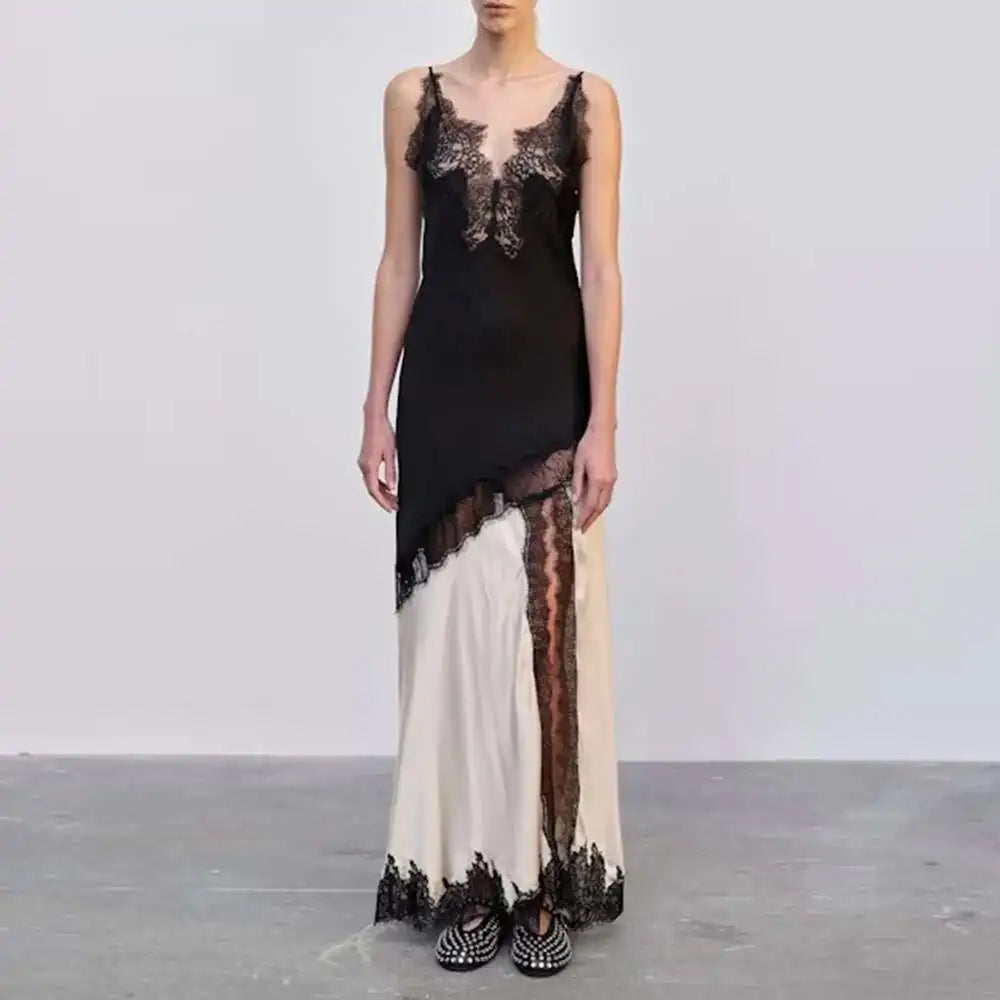 Lace Trim Maxi Dress