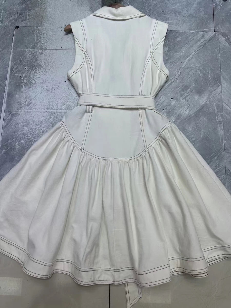 Belted Denim Mini Dress