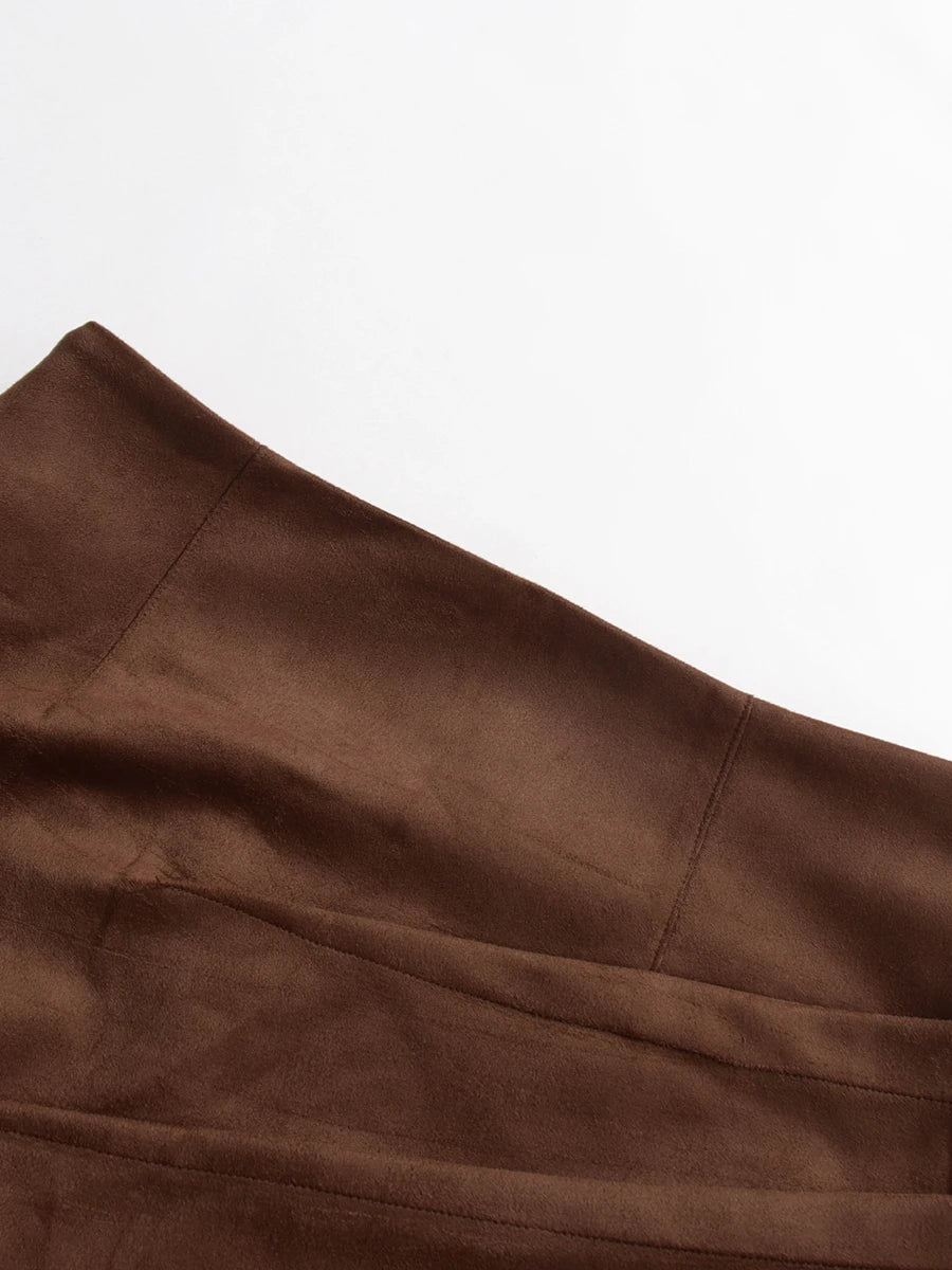 Belted Brown Maxi Skirt