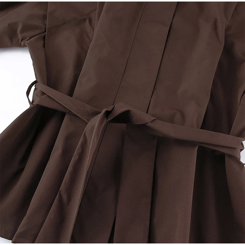 Stand Collar Belted Jacket