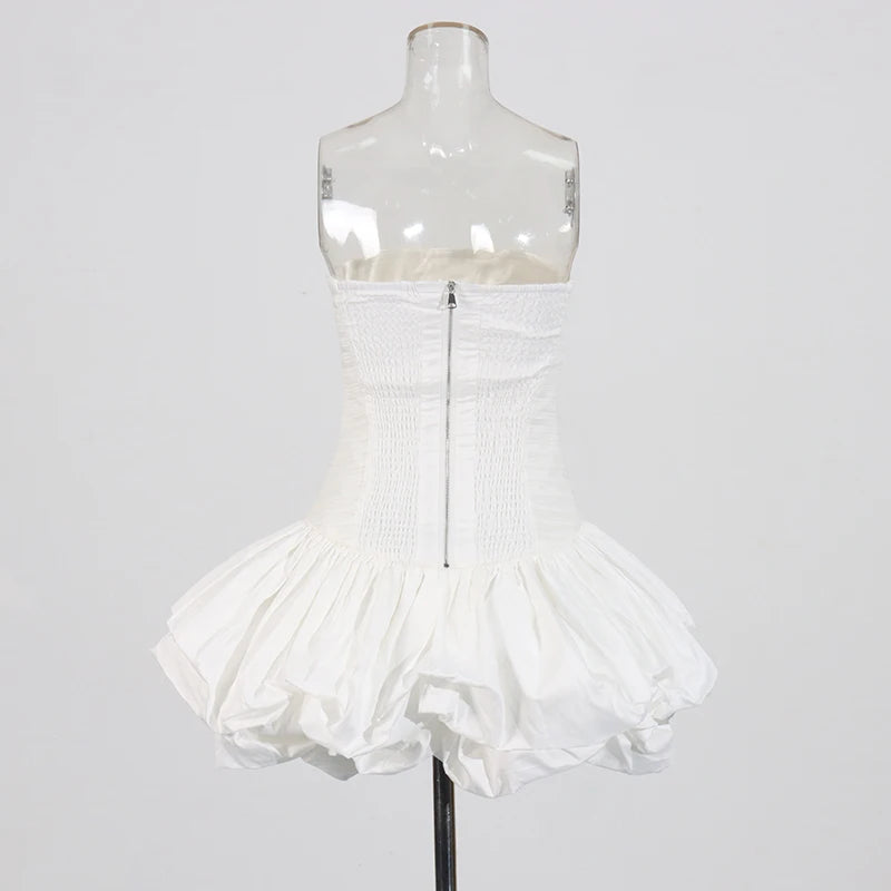 Shirred Puff Mini Dress