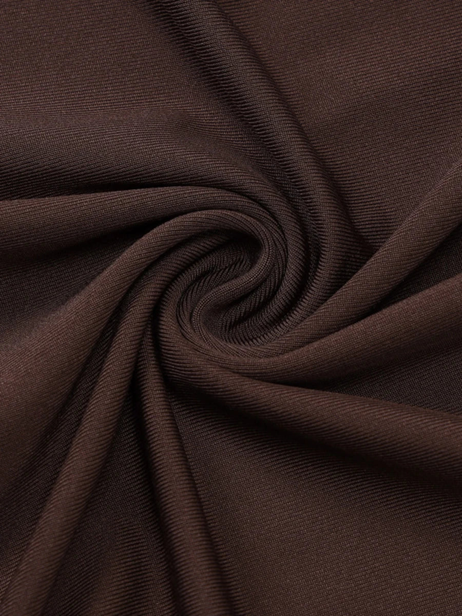 Brown Ruched Dress