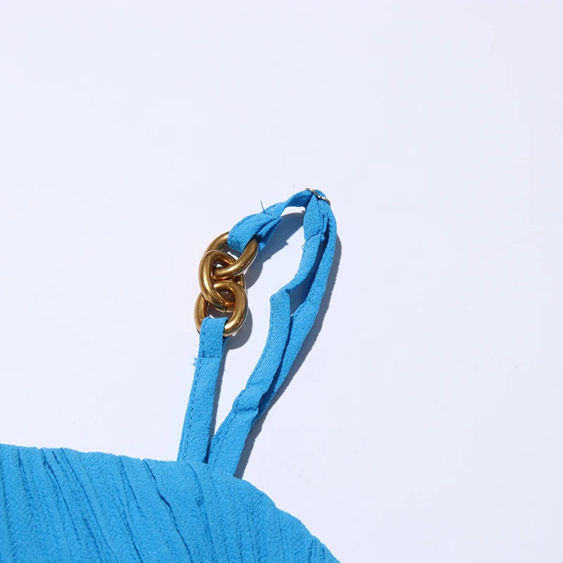 Plisse Cocktail Gown